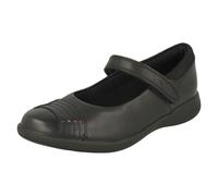 Girls Clarks Leather Patent School Shoes Mary Jane Smart Black - Etch Beam