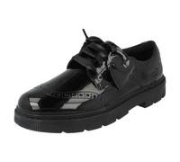 Girls Clarks Leather Removable Charm Brogue Lace Up School Shoes - Lorcam Lace