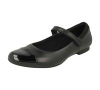 Clarks Girls Clarks Mary Jane Style School Shoes Scala Gem Y - Black Leather - UK 8 Junior - E
