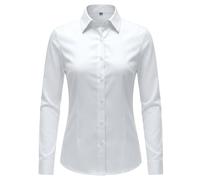 Girls Classic White Long Sleeve School Blouse, Regular Fit Collared Uniform Shirt, Simple Plain School Top, Soft Comfortable Easy Wear for Kids Children (UK, Age, 8 Years, 9 Years, Regular, White)