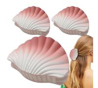 Girls Claw Clips - Seashell Design Hair Jaw Clamps For Women, Non-Slip 3 Piece Set | Fashion Hair Accessories For Wedding School Yoga Concert Prom Everyday Styling Date Night Holder