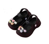 Girls Clogs Mary Jane Cute Bow Indoor Outdoor Non Slip Breathable Lightweight Soft Sole Cushioned Footbed Sandals for Ages 4 To 11 Flip Flops