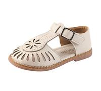 Girls Closed Toe Sandals Size 10 Lightweight Cutout Sandals Plain Leather Sandal Cute Soft Sole Sandal Casual Summer Beach Shoes Wide Fit Walking Shoes Fashion Outdoor Sports Shoe