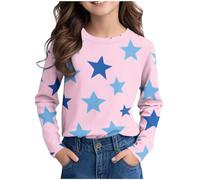 Girls Clothing Toddler Baby Boys Girls Graphic Layered Long Sleeve T-Shirts Spring Fall Sweatshirt Cotton Striped Hoodies Top for Kids Pink 4-5 Years