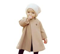 Girls Coats, SHOBDW Kids Baby Solid Long Sleeve Autumn Winter Warm Outwear Cloak Button Woolen Jacket Coat Clothes (12-18 Months, Khaki)