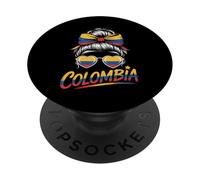 Girls Colombian Flag Kids Hispanic Heritage Month Colombia PopSockets Adhesive PopGrip