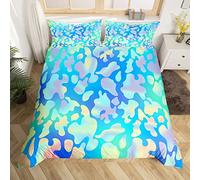 Girls Colorful Leopard Duvet Cover Women Africa Cheetah Bedding Set Kids Safari Animal Wildlife Comforter Cover Ultra Soft Bright Neon Gradient Leopard Single Size Boys