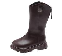 Girls Combat Boots Kids Knee High Booties Faux Leather Light Lined Lace Up | Easy On Off Design, Roomy Toe Box, Tall Slim Shaft, Soft PU Upper, Lightweight Unlined Build, Flex Groove Outsole
