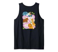 Girls Cool Animals Play Cars on Mom's Back Mom Toddler Race Tank Top