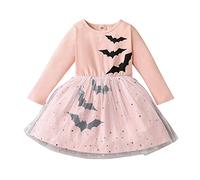 Girls Costume for Halloween Long Sleeve Tutu Dress Kids Gothic Witch Creepy Clown Dark Vampire Fancy Up Spooky