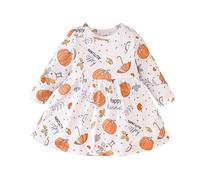 Girls Costume for Halloween Long Sleeve Tutu Dress Kids Medieval Gothic Dresses Pumpkin Bat Print Queen Zombie Halloweens Clothes Set Age 5-13 Years