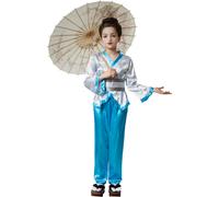 Girls Costume Kimono Traditional Japanese Robe Halloween Carnival Party