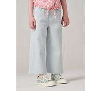 Girls' cotton bermuda shorts striped blue