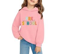 Girls Cotton Fashion Hoodie Jumper for Kids Simple Basic Pullover Hoodie Long Sleeve Letter Print Hooded Sweatshirt Durable Back to School Wear (Pink, 3-4 Years)
