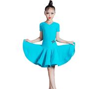 Girls Cotton Latin Dance Dress for Girls Competition Ballroom Tango Salsa Dancewear Dancing Competition Wear Practice Dance Clothes(A2620)