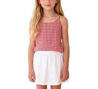 Girls' Cotton Linen Gingham/Striped Vest Sleeveless Cami Tops - Loose Fit Summer Vest Plaid Camisole Tank Tops for Casual Outing School Daily Wear