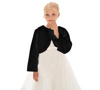Girls Cozy Faux Fu olero Dress Coat Princess Flower Cape hrug Jacket Teen Girl Long Sleeve Crew Neck Cardigan Sweater Windproof Autumn Winter Toddler Cozy Trendy Thick Girls (Black, 1-3 Years)