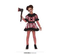 Girls Creepy Clown Kids Halloween Horror Scary Circus Fancy Dress Costume Outfit