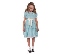 Girls Creepy Sister Costume Ghost 80s Movie TV Horror Halloween Kids Fancy Dress