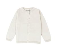 Girls Crewneck Cardigan Sweater Knit Button Dowm Long Sleeve Jacket Coat Soft Solid Color Tops Fall Winter Outwear (White, 18-24 Months)