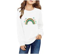 Girl's Crewneck Sweatshirt Cute Printed Long Sleeves Sweatshirts Casual Crew Neck Fall Winter Pullover Tops Toddler Clothes Casual Comfy Fleece Jumper School Warm Teen Girl Coat
