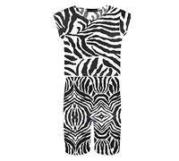 Girls Crop Top & Shorts Zebra Print Set Animal Striped Cycling Shorts Stretch T-Shirt Summer Neon Tee Tops Outfit Cycling Shorts Stretchy Dance Gymnastics Sports School Summer Hot Pants Biker Short