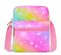 Girls Crossbody Purses for Kids Age 4-12 Purse for Little Girl Small Messenger Bag Cute Shoulder Bag Christmas Gifts, Rainbow, M