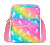 Girls Crossbody Purses for Kids Age 4-12 Purse for Little Girl Small Messenger Bag Cute Shoulder Bag Christmas Gifts, Rainbow Unicorn, M