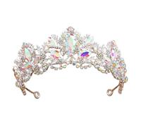 Girls Crowned Crystal Headwear for Women and Girls Wedding Rhinestoned Queen Headdress Wedding Crowned Props