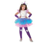 Girls Cute 4 Piece Magical Unicorn Mythical Animal Creature Festival Carnival Fancy Dress Costume 5-12Yrs (10-12 Years)