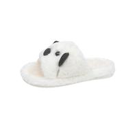 Girls Cute Cartoon Puppy Animal Fluffy Slippers Kids Winter Warm Cozy Open-Toe Flip Flops White,Size 12-12.5 UK Child