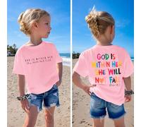 Girls Cute Christian Shirts God is Within Her T Shirt Kids Jesus Faith Bible Verse Graphic God Tees Tops
