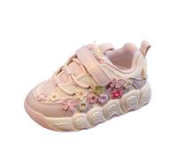 Girls Cute Flower Trainers School Slip On Shoes Adjustable Lace Up Sneakers | Kids Soft Sole Running Shoes Fashion Non-Slip Walking Sneakers Autumn Casual Warm Trainers