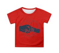 Girls Cute Heart Print Short Sleeve T-Shirt Casual Summer Top for Kids 4-16 Years Comfortable Daily Wear (1-Red, 4-5 Years)