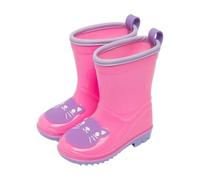 Girls Cute Rain Boots Lightweight Waterproof Rain Shoes with 3D Animal Print Pull On Handle Non Slip Rubber Outsole Garden Walking Footwear Puddle Jumping Shoes (Pink, 10 Little Child)