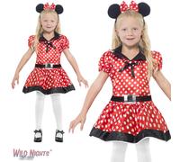 Girls Cute Red And White Mouse Dress