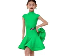 Girls Dance Costume, Kids Salsa Rumba Latin Dancing Clothes Set Green