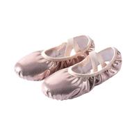 Girl's Dance Flat Sole Soft Leather Ballet Slipper/Shoe Lace-Up Dance Practic Ballerina for Dance Performance Gymnastics(34,Pink)