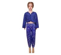 Girls Dance Pants with Sequin Leopard Print Design Straight Leg Jazz Trousers for Children Gold Tights Hot Baggy Joggers Kids Black Women Hip Hop Costume