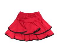 Girls Dance Skirt Latin Dance Dance Tango Training Dress with Boyshorts Short Pro Pants Women, red, 9-10 Years