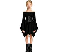 Girls Deluxe Pirate Costume, Black And White Pirate Costume Kids Halloween DressUp