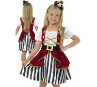 Girls Deluxe Pirate Costume Child Caribbean Captain Fancy Dress Book Week New