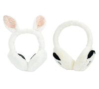 Girls Deluxe Plush Fluffy Rabbit Ear Muffs Panda Earmuffs (Panda)