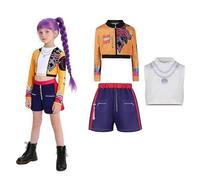 Girls Demon Hunter Pop Singer Rumi Mira Zoey Costume for Girl Rumi Zoey Idol Stage Role Play K Pop Demon Hunters Outfits Halloween Dress Up For Women Girls (140)