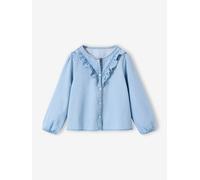 Girl's denim cotton shirt stone