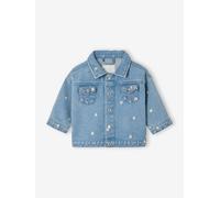 Girl's denim jacket with flowers stone