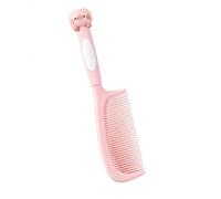 Girl's Detangling Comb - Cute Styling Handle, Fine-Tooth Dressing and Haircut Comb for Wet or Dry Hair,Pink-Piggy