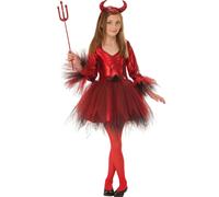 Girls Devil Girl Halloween Pitchfork Angel of Darkness Fancy Dress Kids Costume