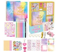 Girls Diary Scrapbook Set - Portable Art Journal Supplies, Fun Creative Writing and Drawing Kit, Durable Lightweight | Perfect for Travel Memories, Academic Notes, Scrapbooking, Study