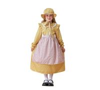 Girls Dirndl Dress Floral Printed Bavarian Oktoberfest Dresses with Apron and Hat Kids 3 Piece Ruffles A-Line German Beer Festival Party Dirndl Traditional Long Skirts Outfits (E-Yellow, 5-6 Years)